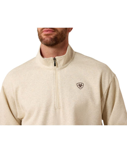 Close-up view of the logo embroidery at the left chest