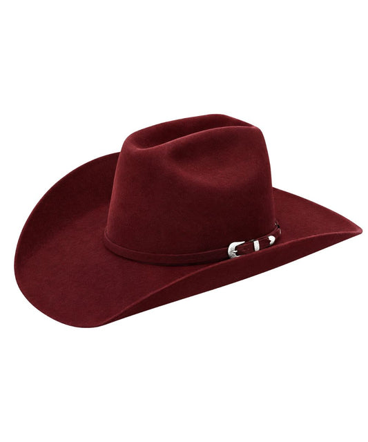 Left angled view of the unisex American Hat Co. 10X fur felt grenadine hat featuring the minnick crown and the 4 1/4" jb brim