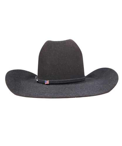 Back view of the 10x black cherry felt hat