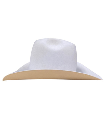 Left side view of the 10x silver sand felt hat