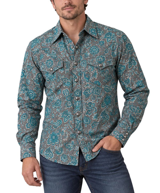 Stetson Men's Stone Paisley Snap Shirt