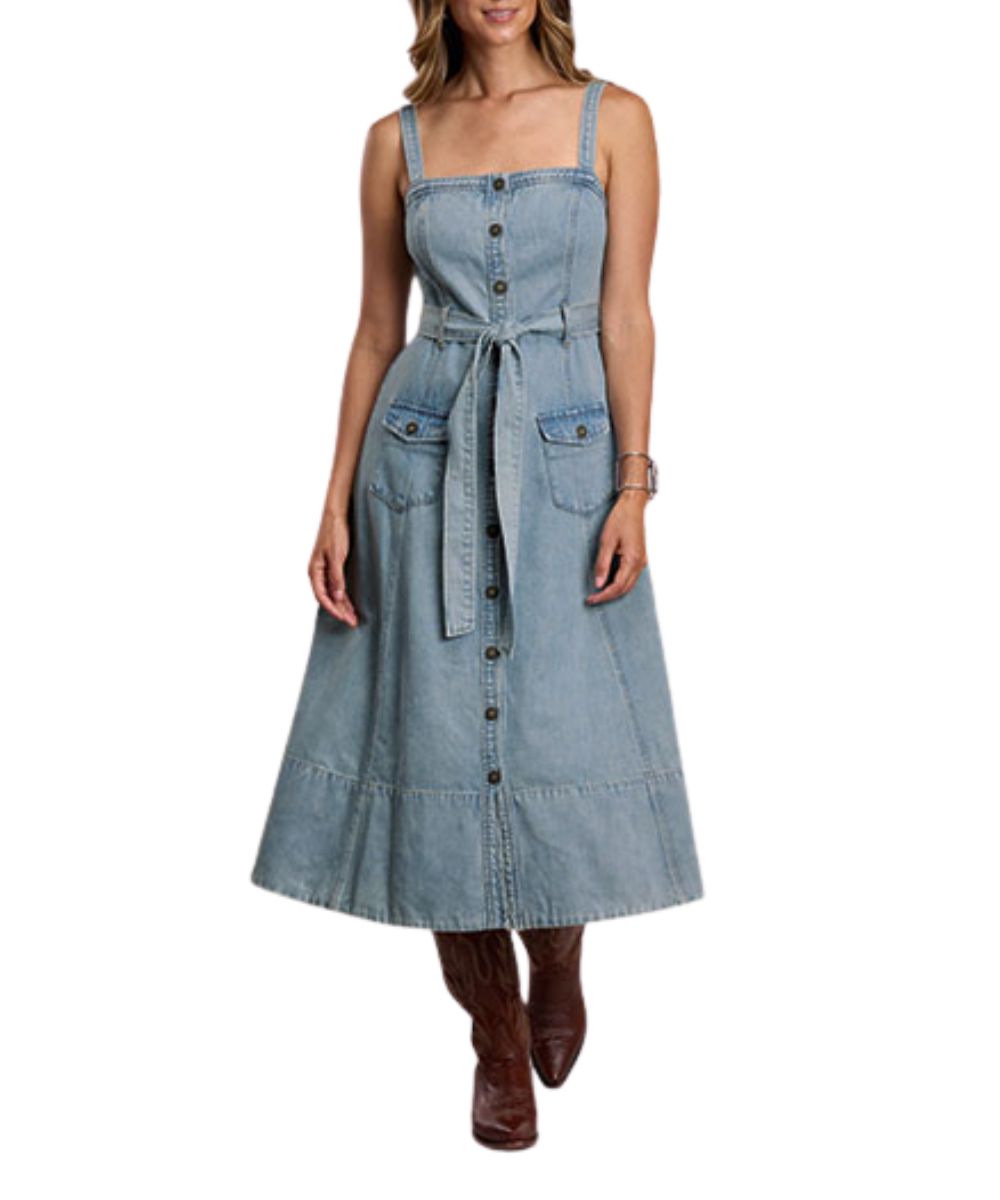 lyocell denim dress Stetson Button Front Blue / XS Tencel denim shirt dress Size:Try before Buy- sz 16 (Shown) ModelW_Hoco Ecqkame Women's Fashion Long piece design and half