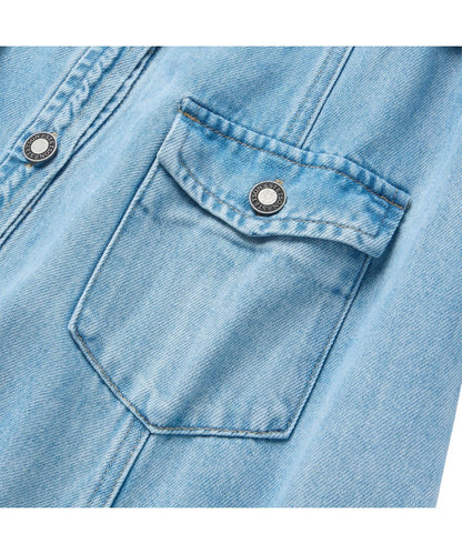 Close-up view of the button-through flap patch pockets