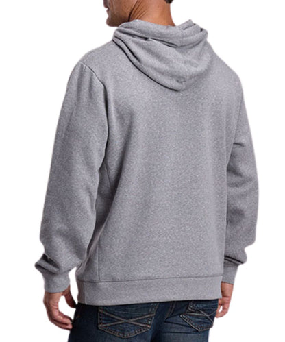 Back view of the men's bucking bronc gray hoodie