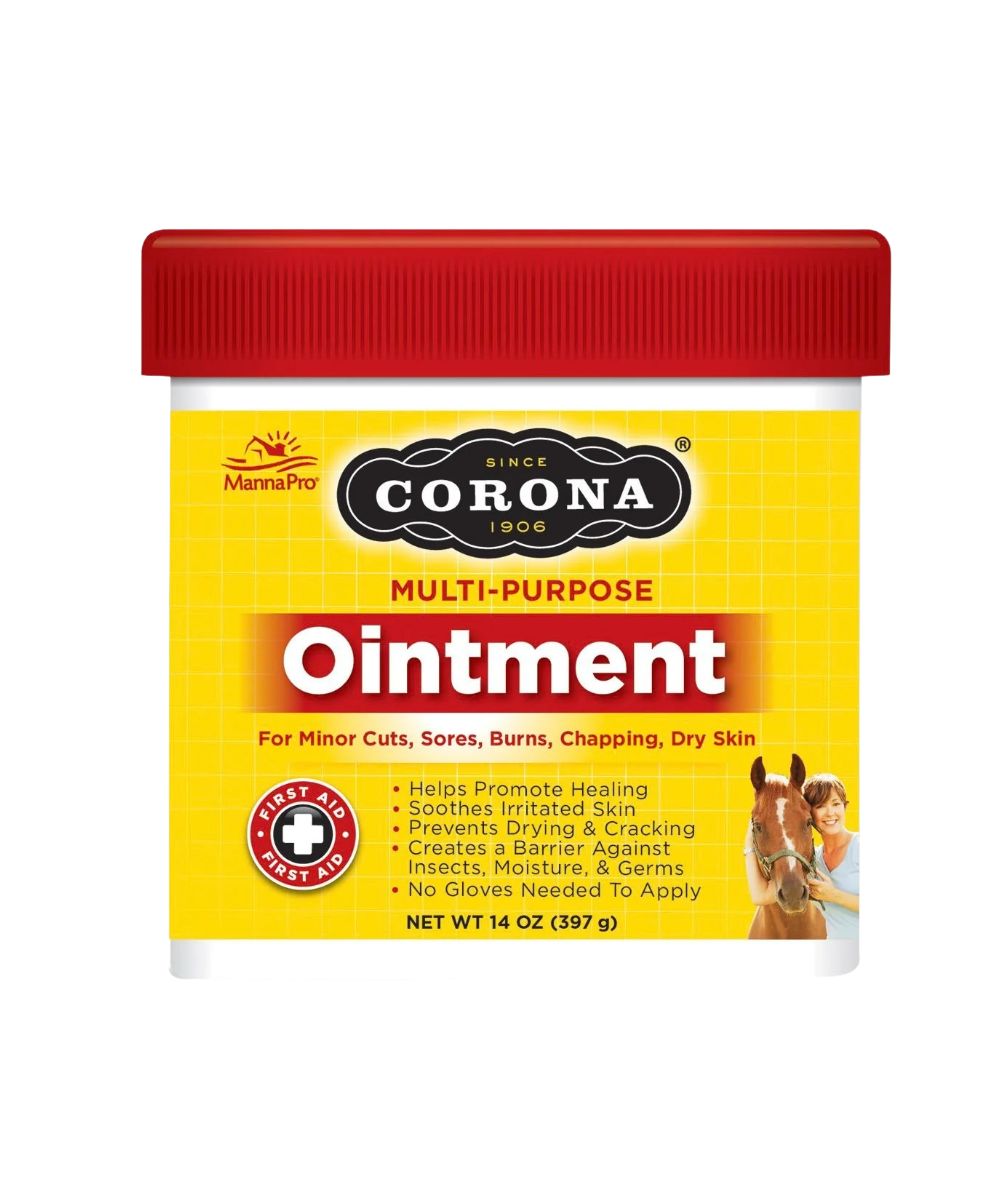 Corona Multi-Purpose Ointment For Minor Cuts, Sores, Burns, Chapping, Dry Skin in 14 oz container for horse, cattle, small animals, and pets