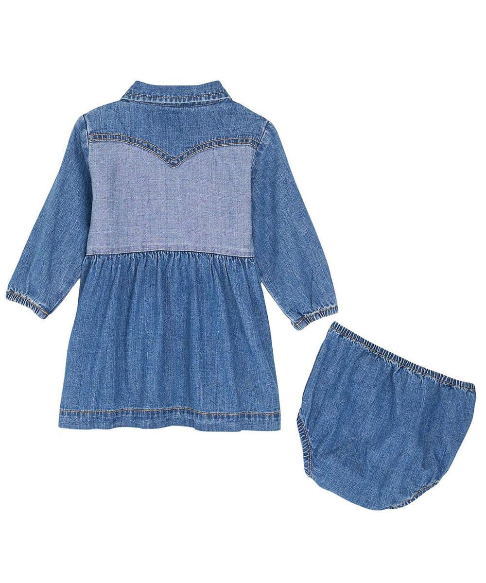 wrangler denim dress Wrangler Baby Girls' Western Denim Dress