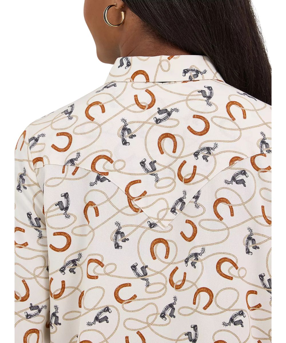 Wrangler Women's Neck Tie Blouse