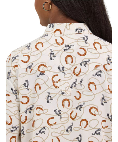 Wrangler Women's Neck Tie Blouse