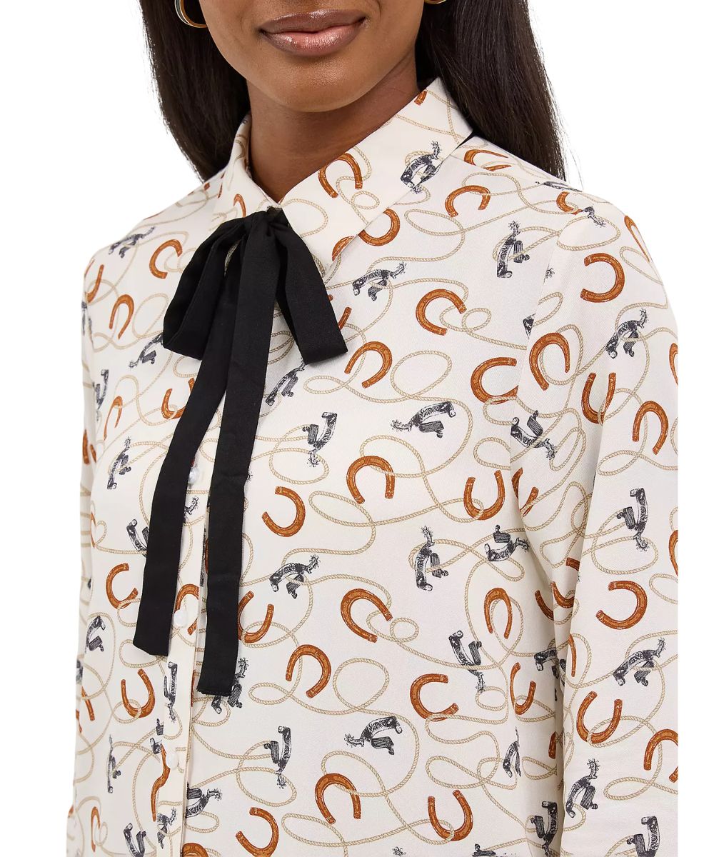 Wrangler Women's Neck Tie Blouse