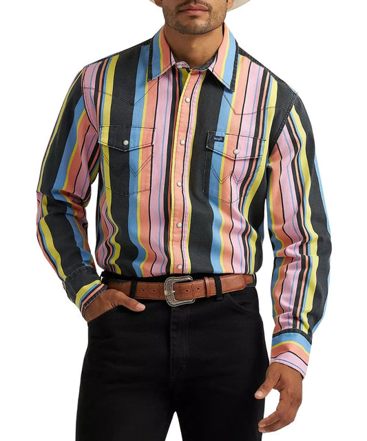 Wrangler Men's Brushpopper Western Snap Work Shirt