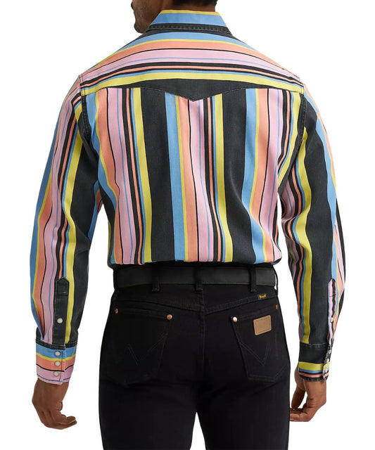 Wrangler Men's Brushpopper Western Snap Work Shirt