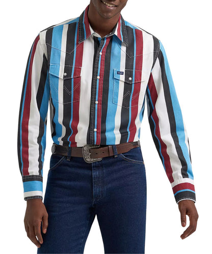 Wrangler Men's Brushpopper Western Snap Work Shirt