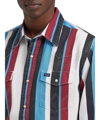 Wrangler Men's Brushpopper Western Snap Work Shirt