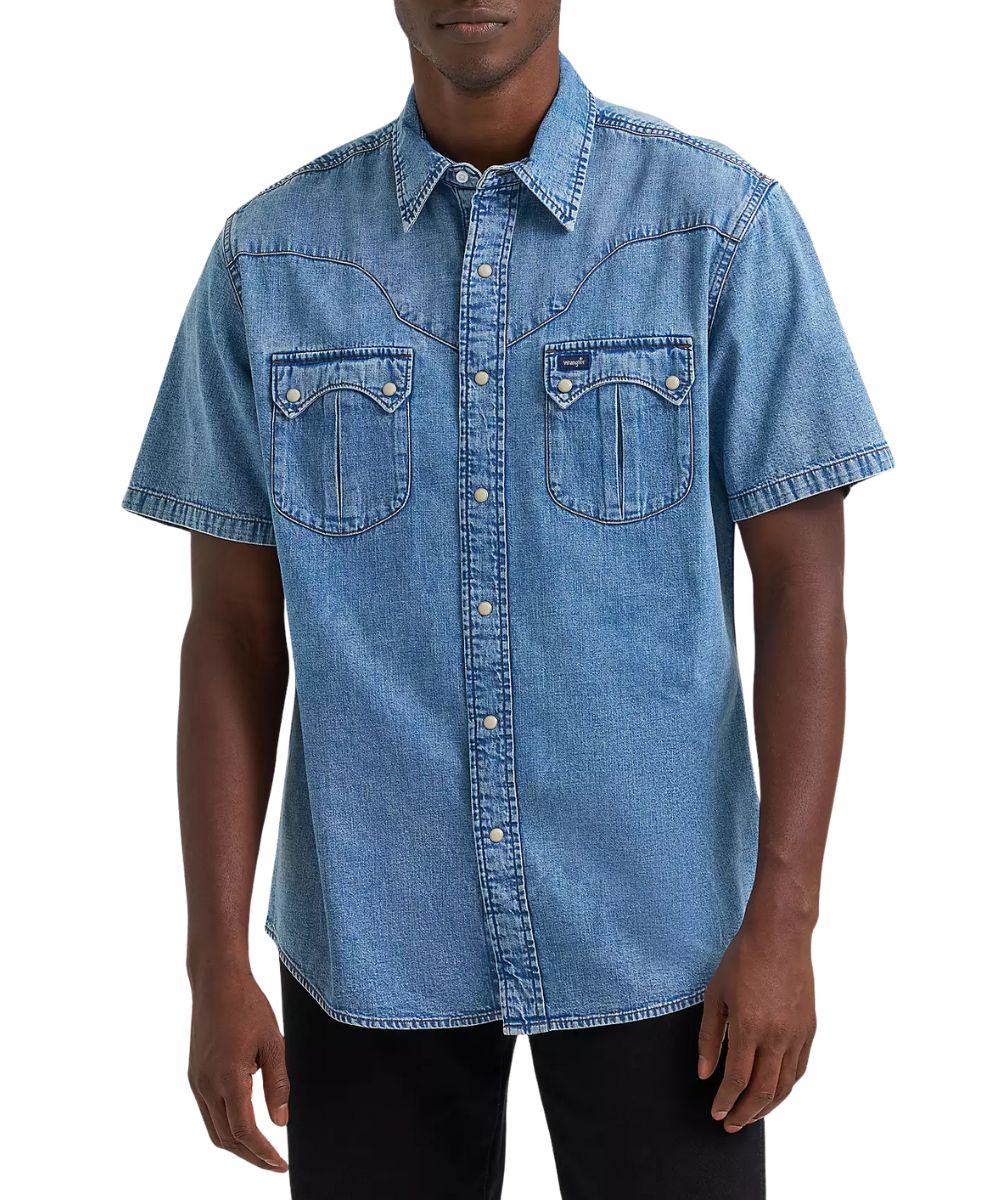 Wrangler Men's Vintage Denim Snap Shirt