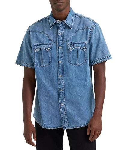 Wrangler Men's Vintage Denim Snap Shirt