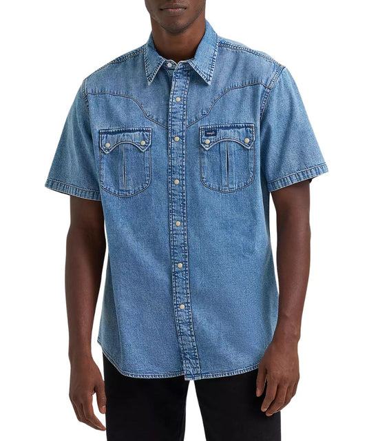 Wrangler Men's Vintage Denim Snap Shirt