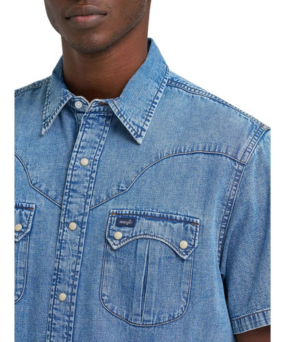 Wrangler Men's Vintage Denim Snap Shirt