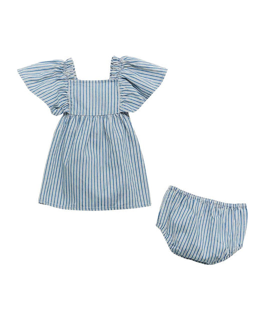 Wrangler Little Girls' Mini Stripe Dress Set
