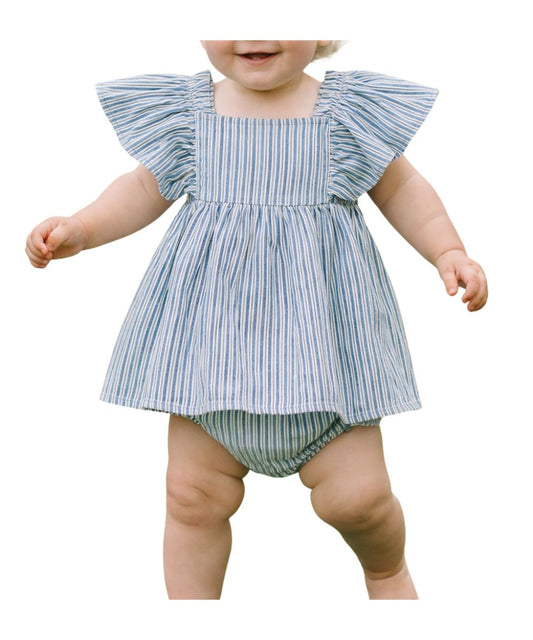 Wrangler Little Girls' Mini Stripe Dress Set