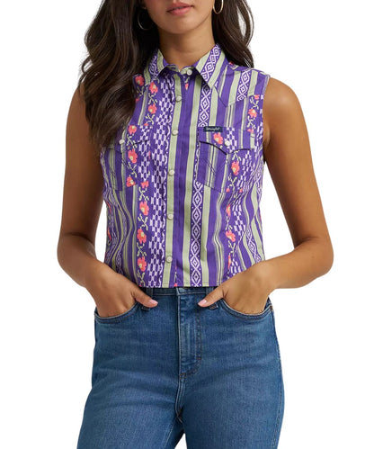 Wrangler Women's Sleeveless Snap Shirt