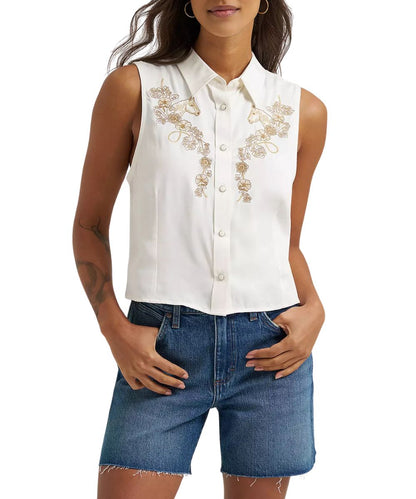 Wrangler Women's Sleeveless Snap Shirt