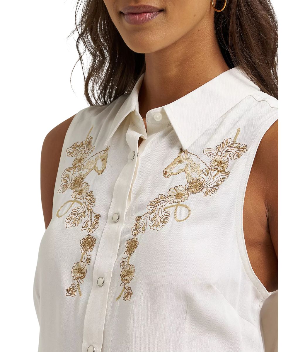 Wrangler Women's Sleeveless Snap Shirt