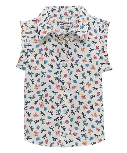 Wrangler Little Girls' Western Snap Shirt