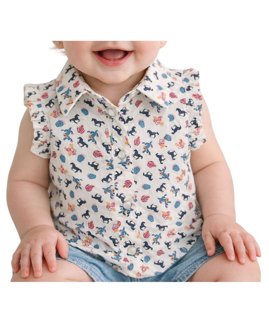 Wrangler Little Girls' Western Snap Shirt