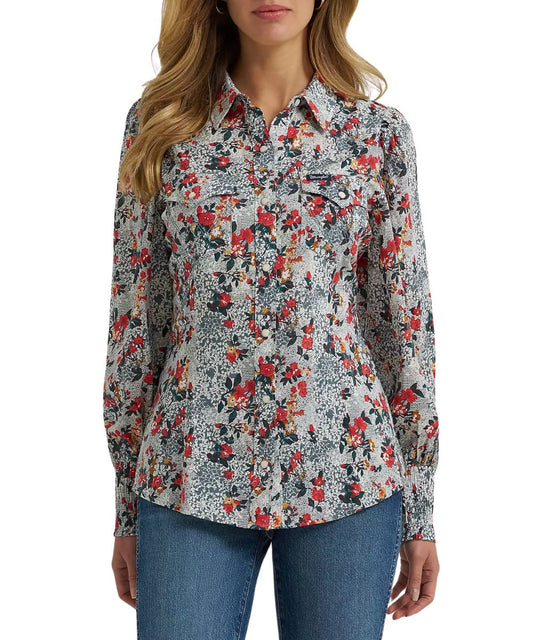 Wrangler Women's Western Snap Blouse