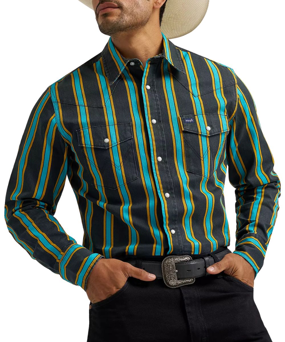 Wrangler Men's Brushpopper Western Snap Work Shirt