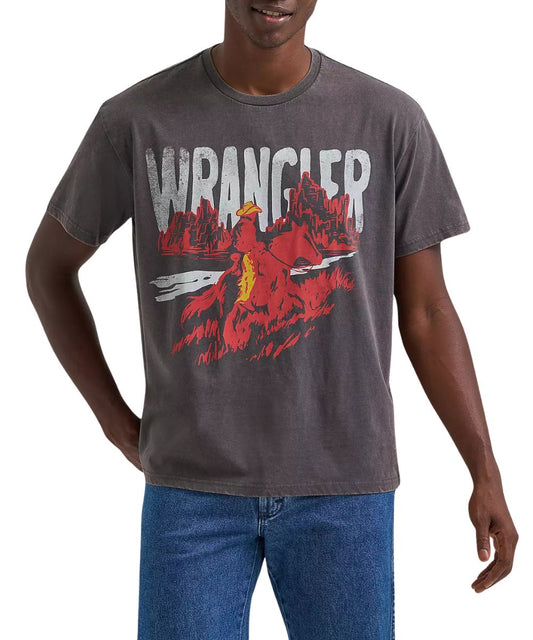 Men's Cowboy Flame Tee With Fiery Graphic And Logo On The Front