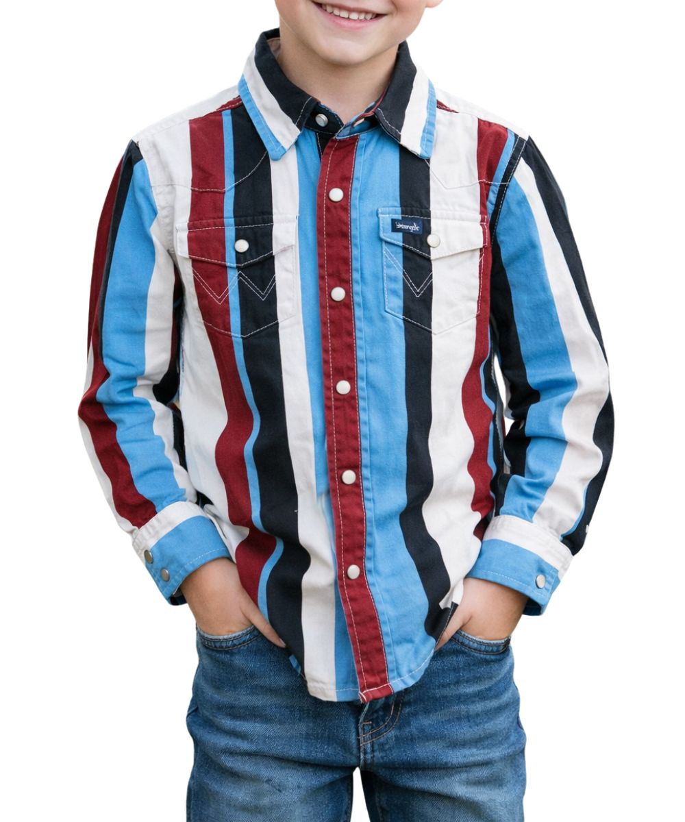 Wrangler Boys' Brushpopper Western Snap Shirt