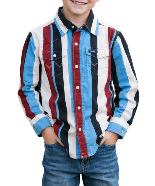 Wrangler Boys' Brushpopper Western Snap Shirt