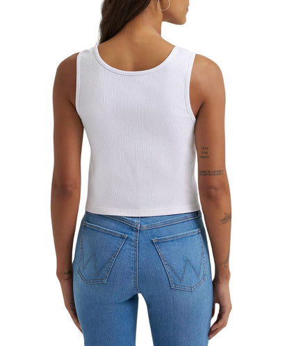 Women's Bright White Ribbed Tank Top In A Slim Cropped Fit