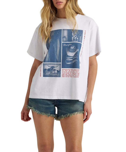 Women's Girlfriend Fit Western Collage Graphic Tee By Wrangler