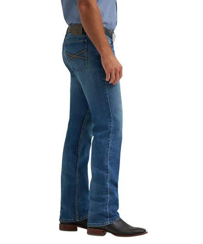 Side view of the No. 44 20X men's jean featuring a 16.5" straight leg opening