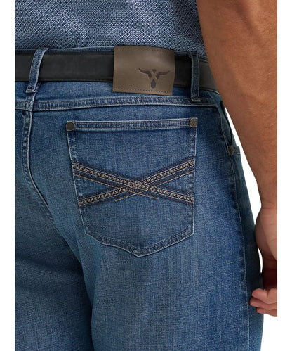 Exclusive back pocket design featuring tonal stitching.
