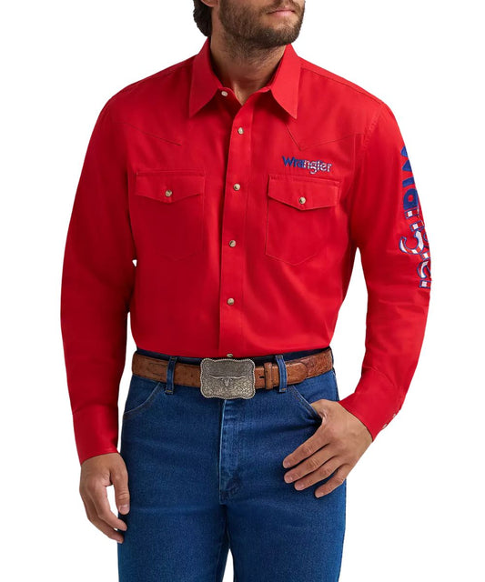 Wrangler Men's Logo Western Snap Shirt