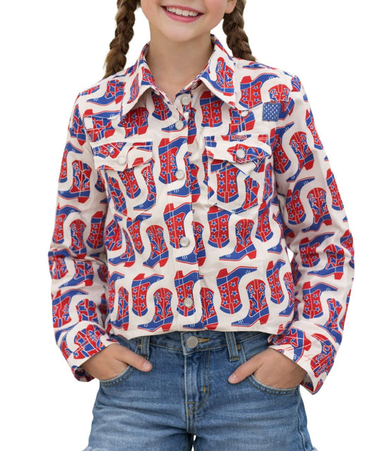 Wrangler Girls' Western Snap Shirt