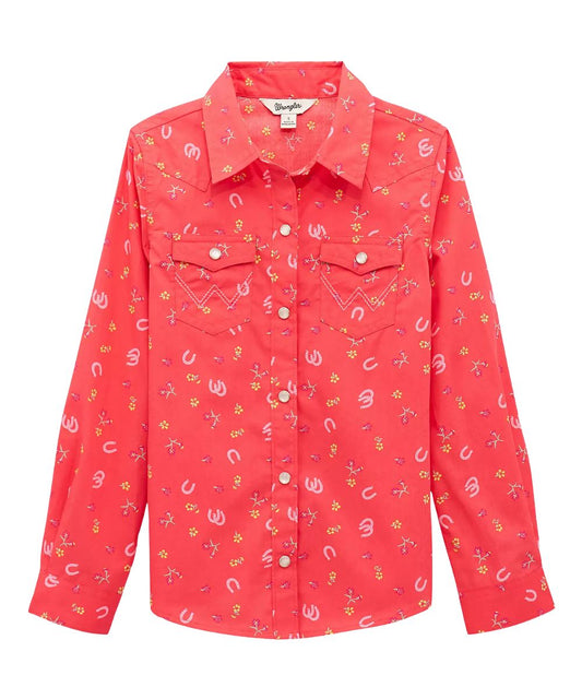 Wrangler Girls' Western Snap Shirt