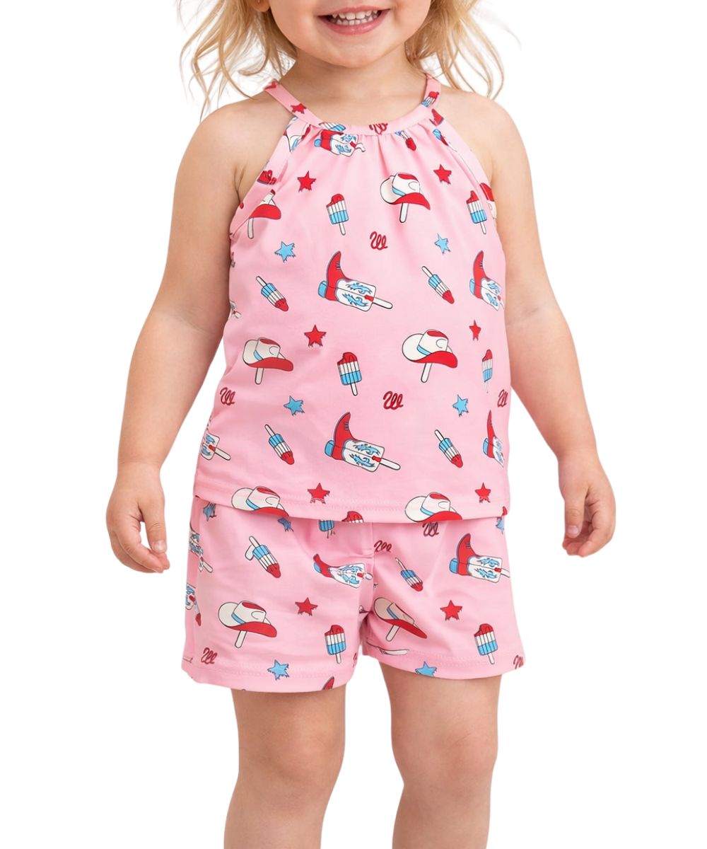 Wrangler Little Girls' Western Tank & Shorts Set