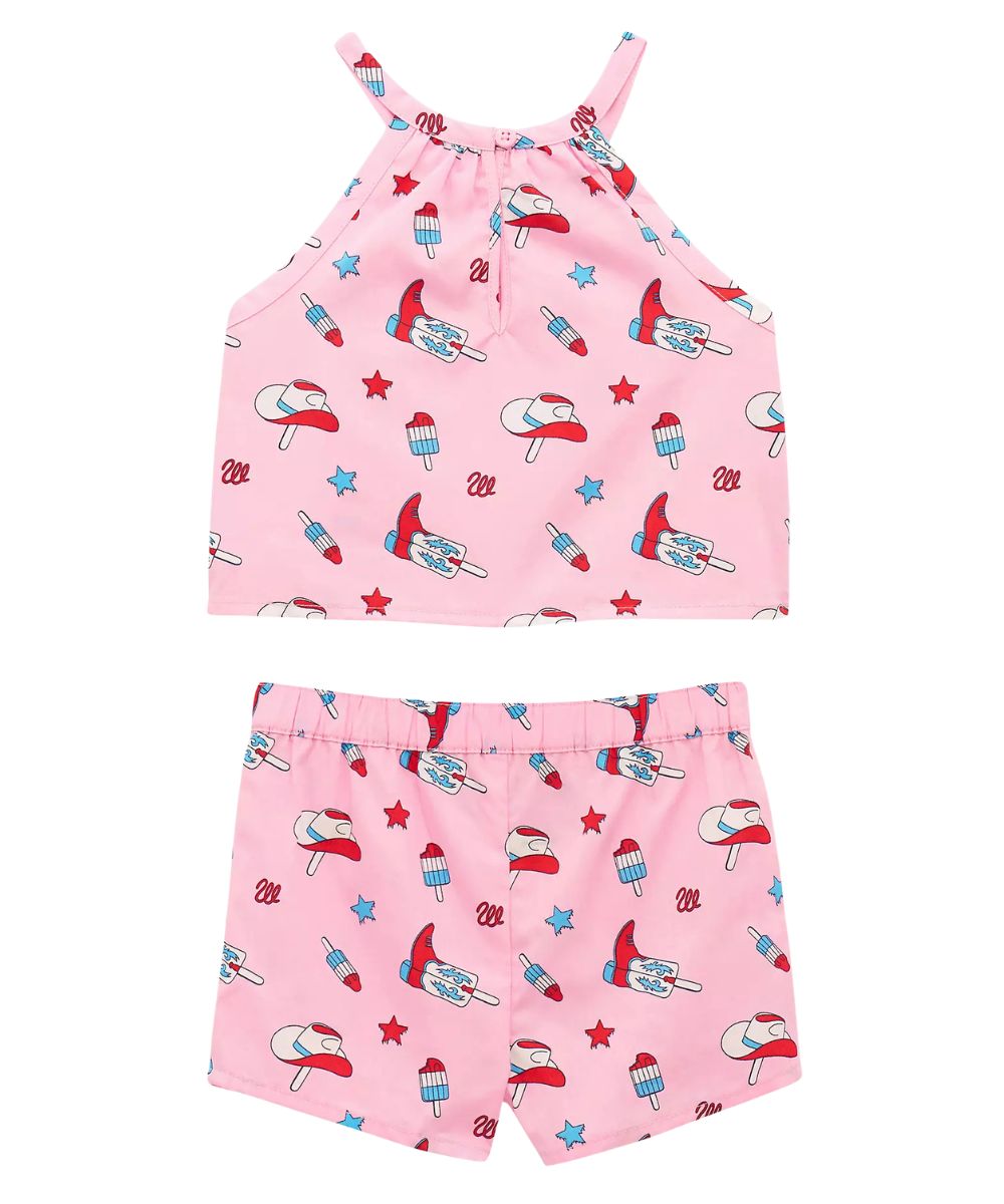 Wrangler Little Girls' Western Tank & Shorts Set