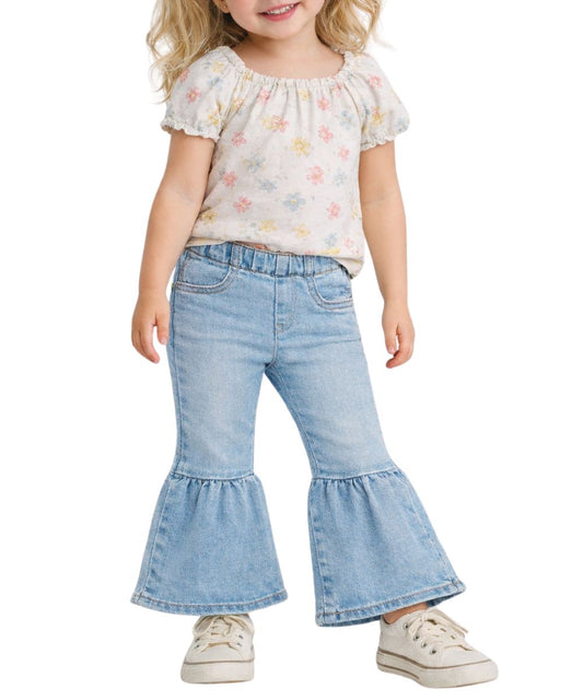 Wrangler Little Girls' Sky Ruffle Flare Jean