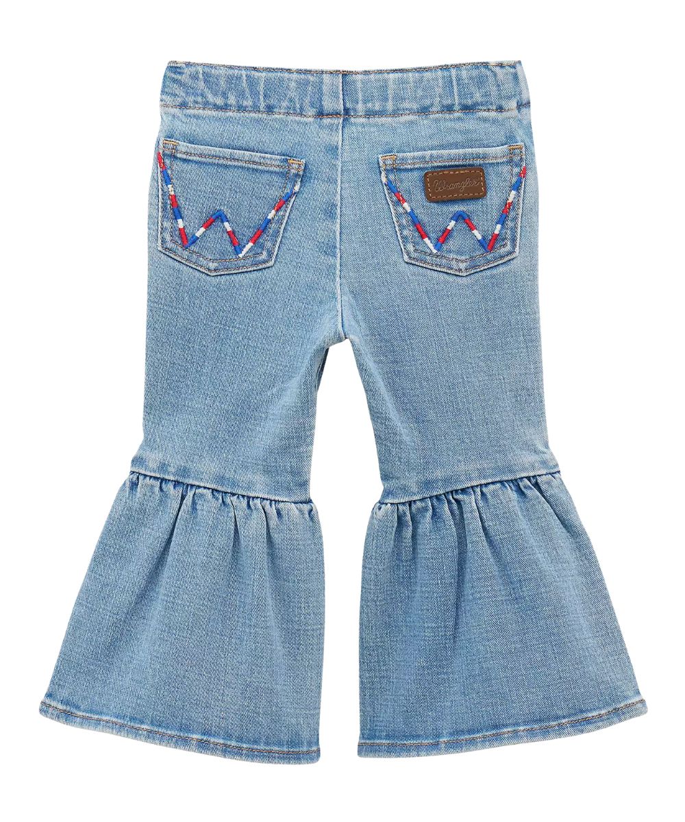 Wrangler Little Girls' Sky Ruffle Flare Jean