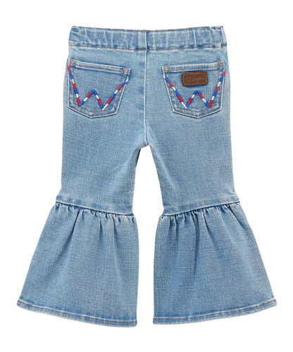 Wrangler Little Girls' Sky Ruffle Flare Jean