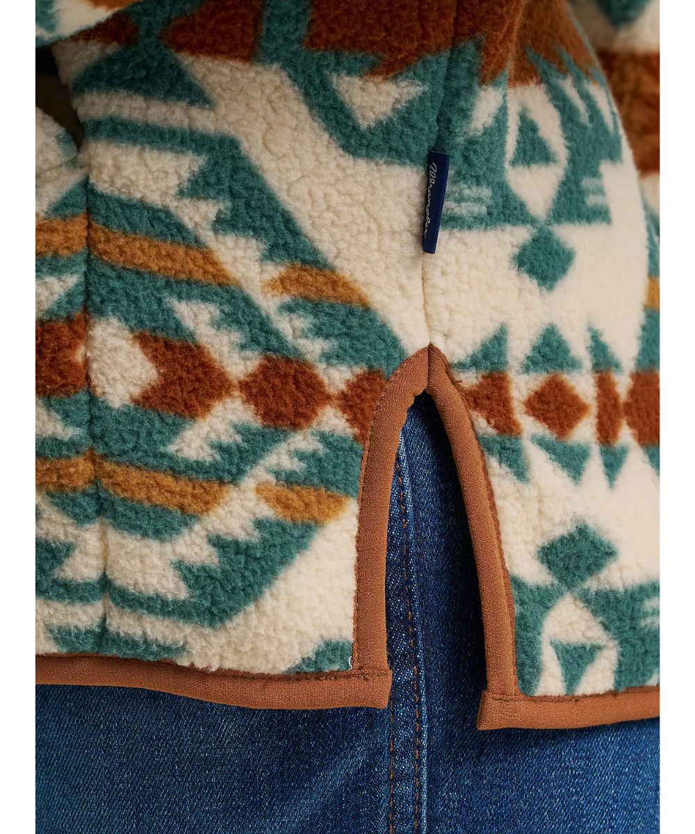 Close-up view of the side slits in the hem