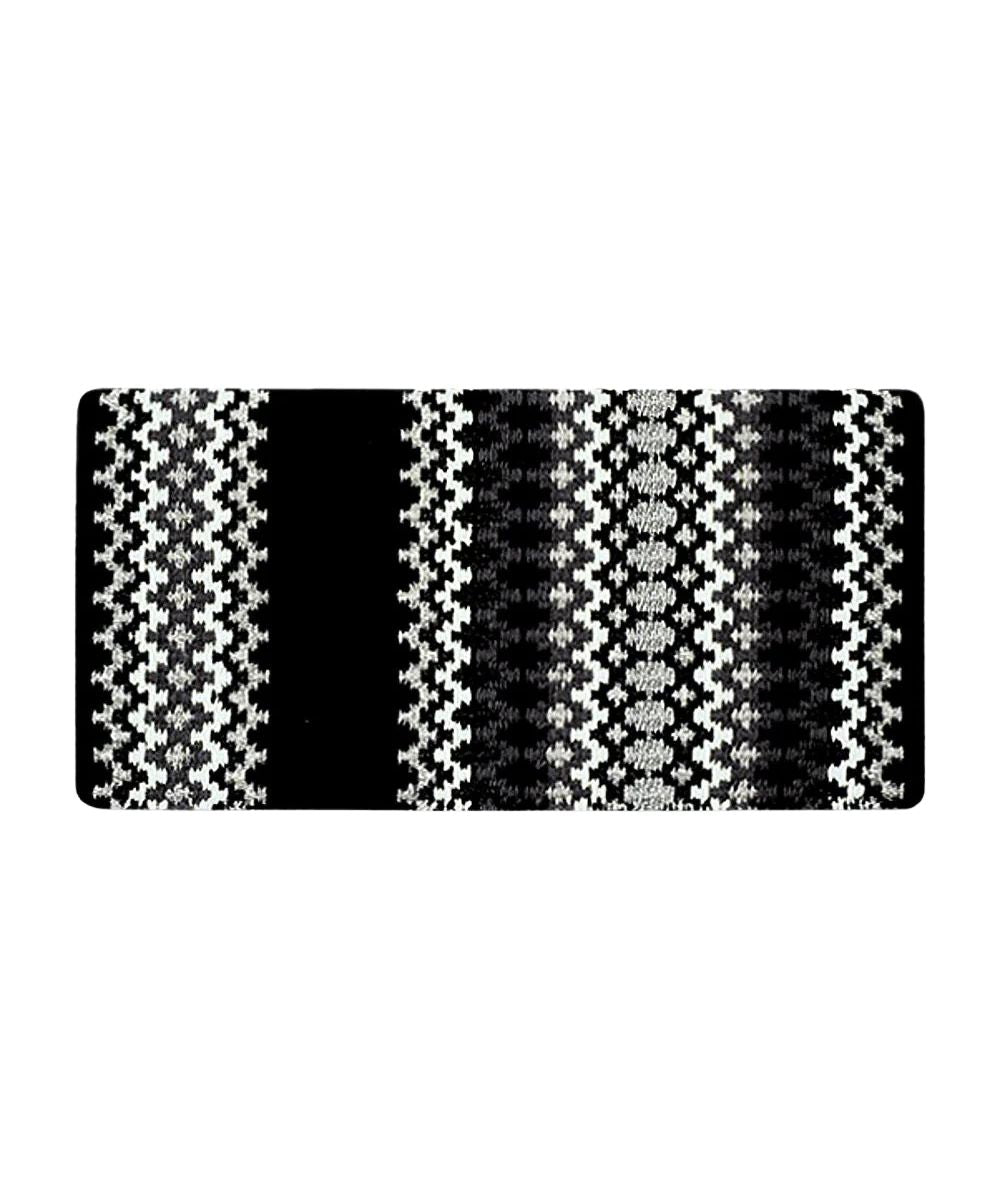 40x34 Wool Saddle Blanket Featuring A Black And Grey Print