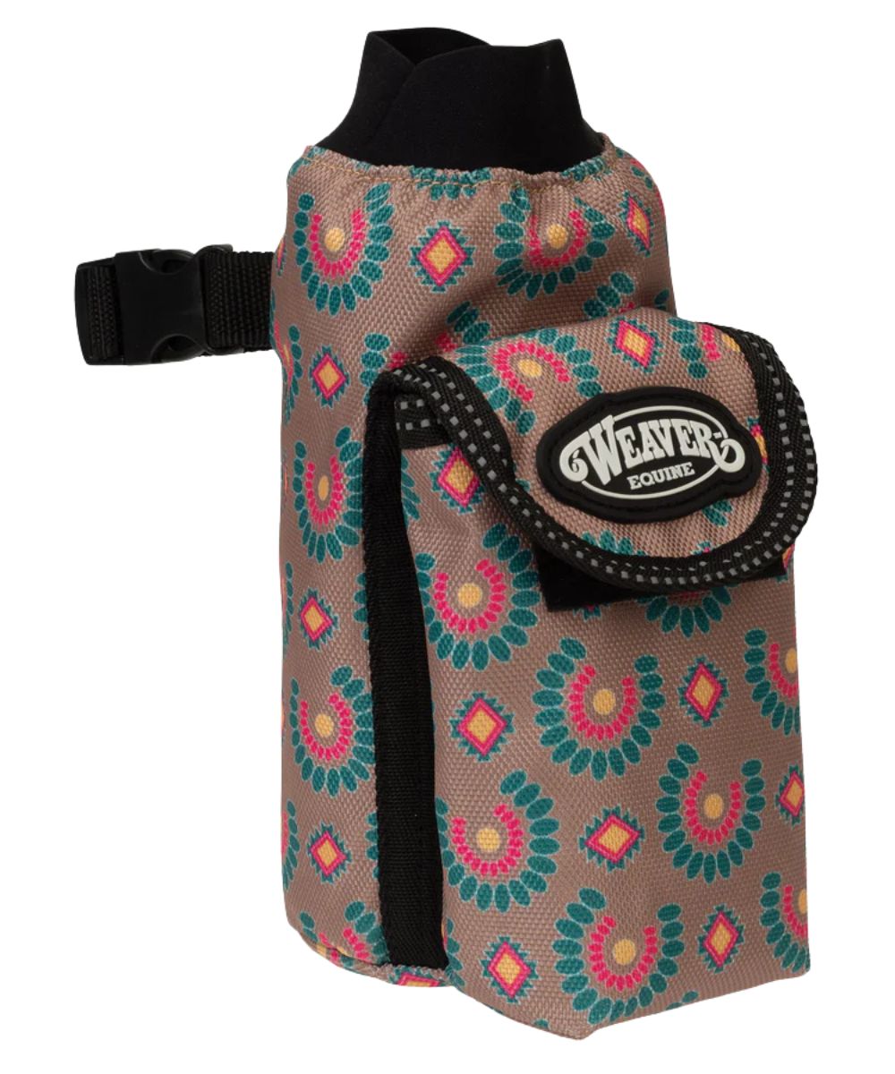 Side view of the blossom blast water bottle holder that easily attaches to your saddle