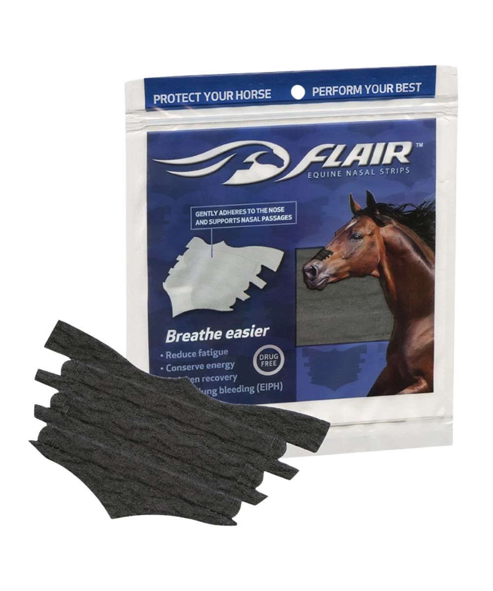 6 Pack Of Flair Equine Black Nasal Strips