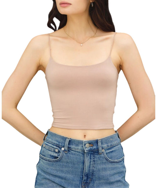 Be Cool Women's Taupe Cropped Tank Top